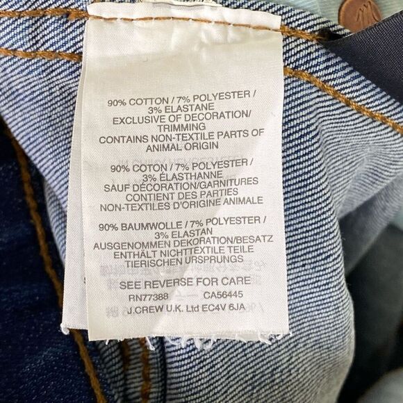 Madewell Dark Wash Distressed Denim Button Fly 10” High-Rise Skinny Jeans Sz 26 - Picture 7 of 9